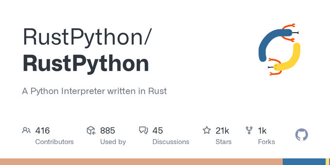 A Python Interpreter written in Rust. Contribute to RustPython/RustPython development by creating an account on GitHub.
