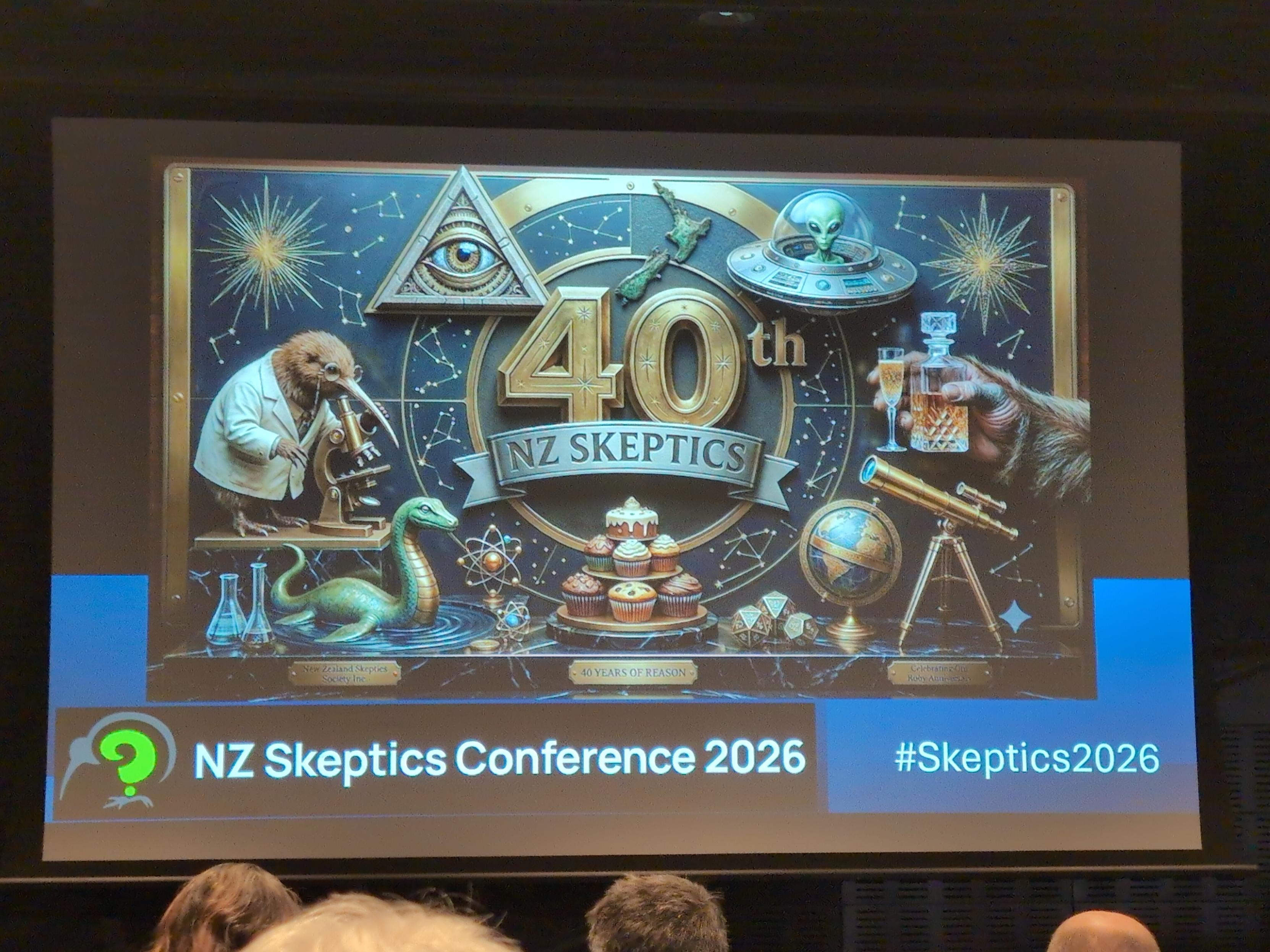 NZ Skeptics 2026 conference poster, clearly LLM generated